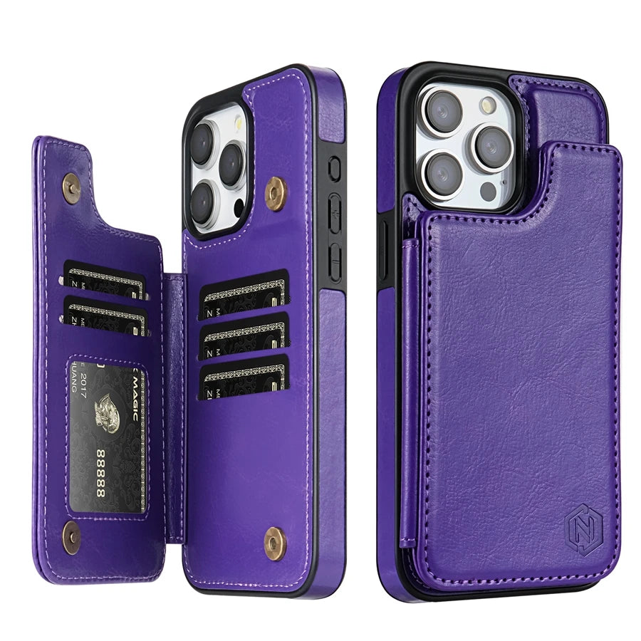 MobiCase™ - Leather wallet case with RFID protection and stand