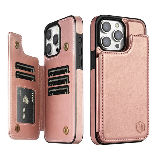 MobiCase™ - Leather wallet case with RFID protection and stand