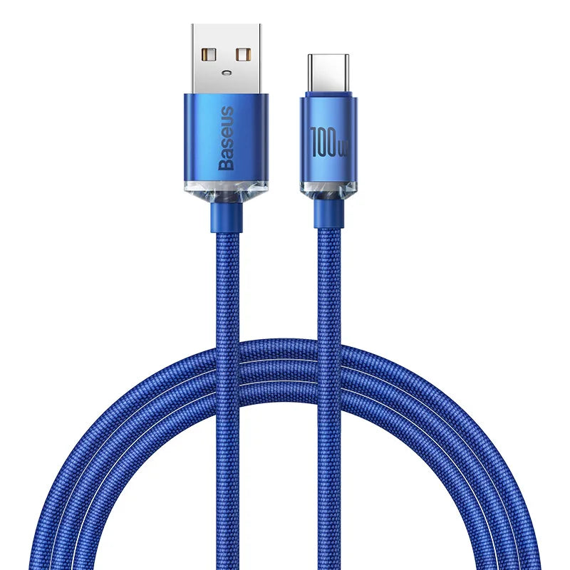 MobiCable™ - BASEUS braided USB-A to USB-C cable (5A, Fast Charging)