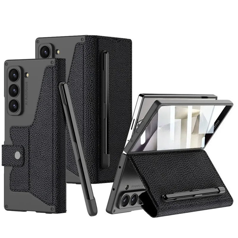 MobiCase™ - Protective leather case with handle and stand - semi-enclosed, shock-resistant