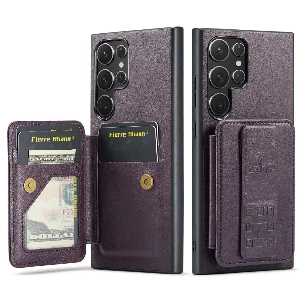 MobiCase™ - Elegant wallet case with stand function and handle - PU leather