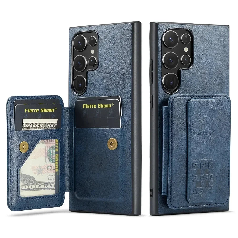 MobiCase™ - Elegant wallet case with stand function and handle - PU leather