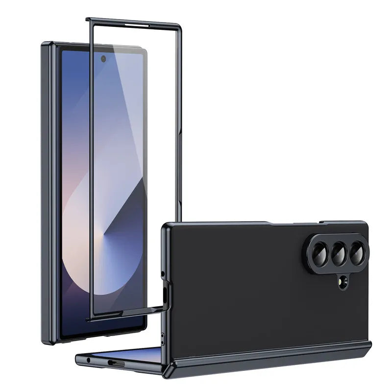 MobiCase™ - Luxury armored case with camera protection and frosted glass - tempered glass + PC, bumper type