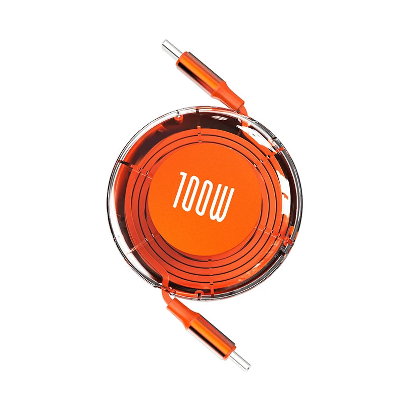 MobiCable™ - NNBILI Retractable USB-C to USB-C Cable (6A, Silicone, Fast Charging)