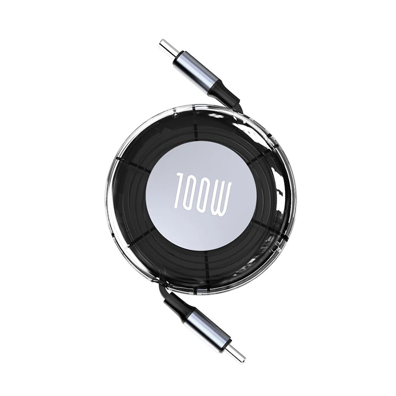MobiCable™ - NNBILI Retractable USB-C to USB-C Cable (6A, Silicone, Fast Charging)