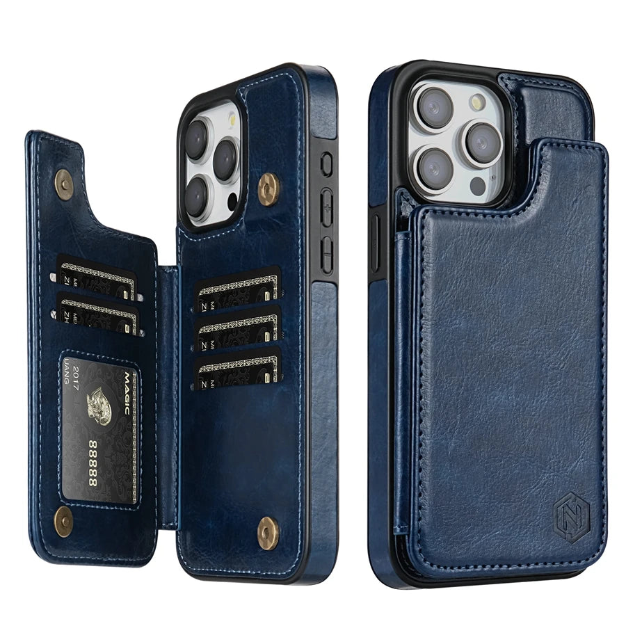 MobiCase™ - Leather wallet case with RFID protection and stand