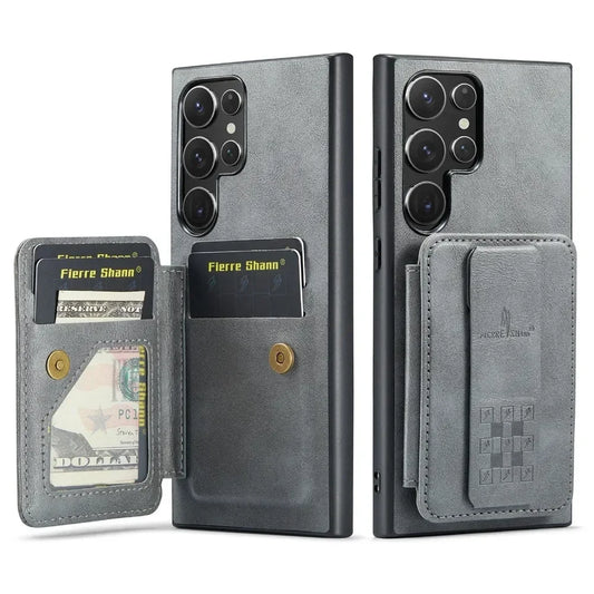 MobiCase™ - Elegant wallet case with stand function and handle - PU leather