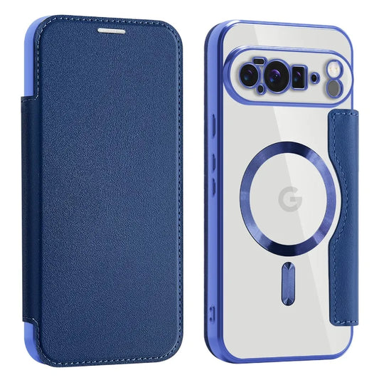 MobiCase™ - Transparent leather case with a flap and magnetic closure - protection and elegance in one (Flip Case)