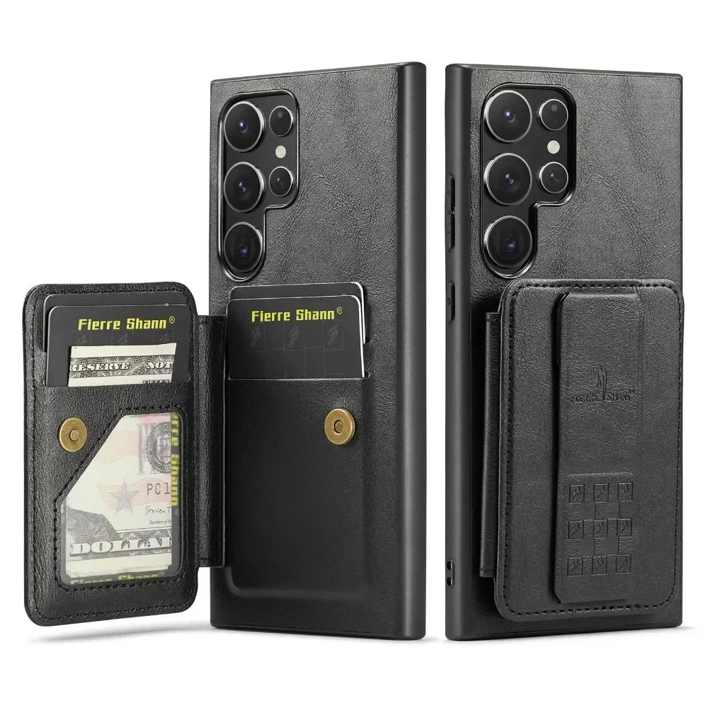 MobiCase™ - Elegant wallet case with stand function and handle - PU leather