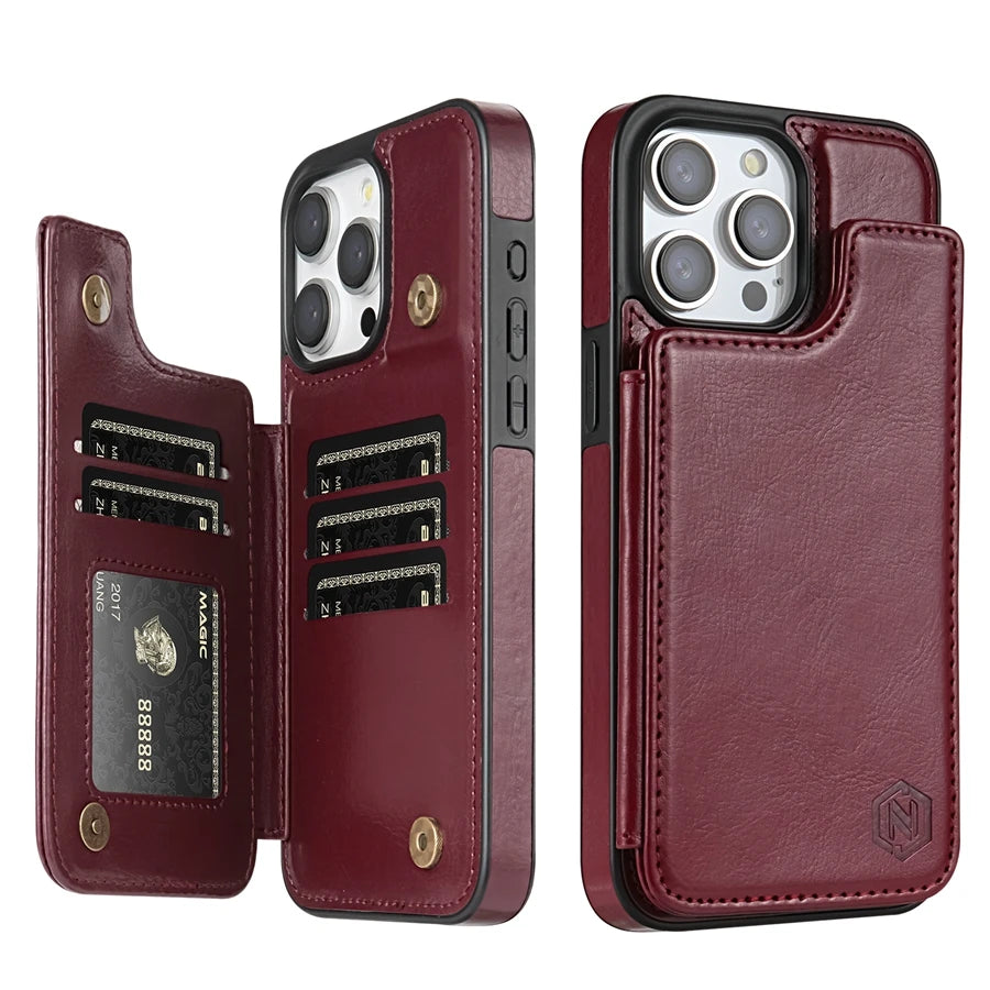 MobiCase™ - Leather wallet case with RFID protection and stand