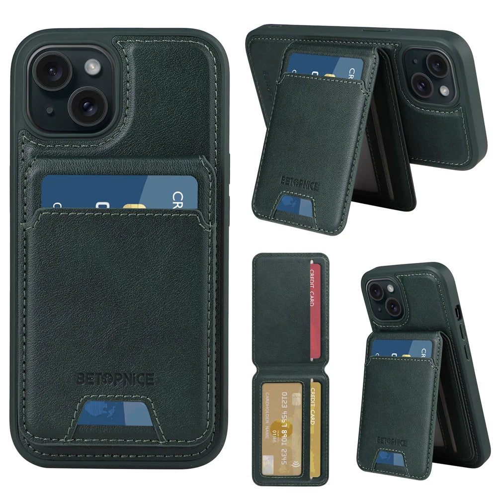 MobiCase™ - 2-in-1 leather wallet case with a magnet and card slots - MagSafe compatible